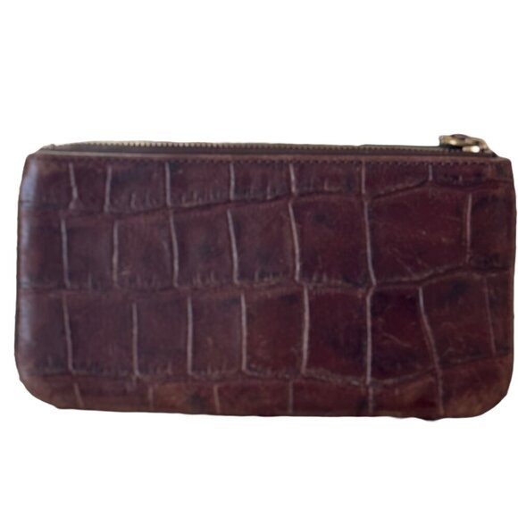 Fossil Brown Faux Alligator Skin Wallet - Picture 2 of 5